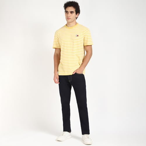 Tommy Hilfiger Mens Yellow Color T-Shirt (L)