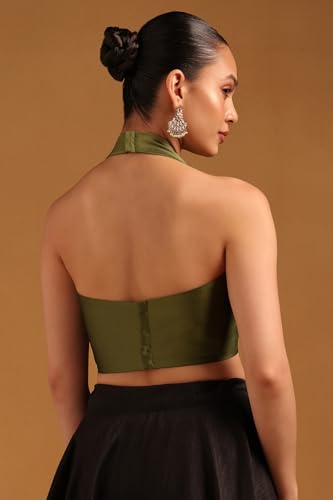 Soch Womens Olive Art Silk Blouse
