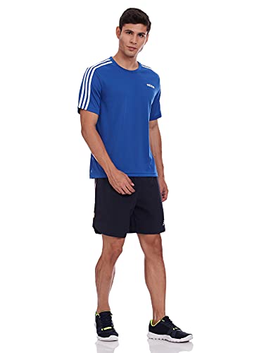 adidas Men Polyester Classic 3S Tee,Sports Fitted T-Shirts,Blubea , Large, Blue