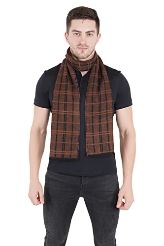 MUFFLY Woven Reversible Printed Men's Wool & Acrylic Muffler Warm Cashmere Wrap Shawl