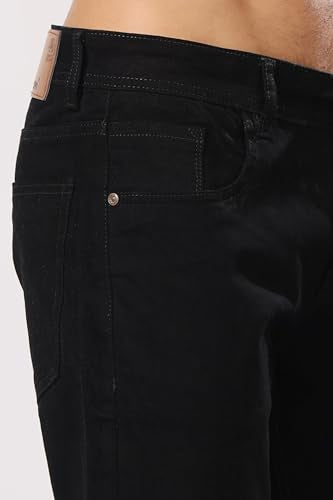 London Hills Mens Slim Tapered Fit Mid Rise Jeans | Man Slimfit Denim | Durable & All Day Comfort Mans Jean Black