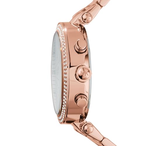 Michael Kors Parker Analog White Dial Gold Band Women's Stainless Steel Watch-MK5491