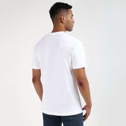 Calvin Klein Department295 Solid Regular Fit T Shirt (J325651YAF_Bright White XXL)