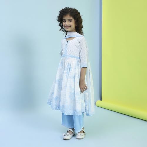 Biba Women's White Cotton Gathered Suit Set