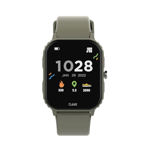 Cubitt Teens Smartwatch, 1.85” Touchscreen Fitness Tracker – Forest Green