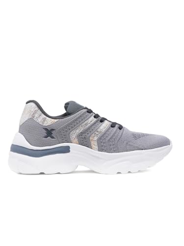 Carlton London Women L Grey Comfortable Lace-Up Snakeer with Heels, for for Casual, Walking & Daily Use (39)