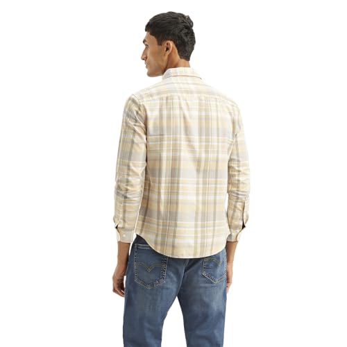 Levi's Men's Checkered Slim Fit Shirt Cream