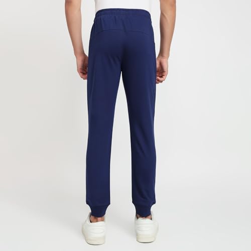 Park Avenue Men Slim Fit Solid Pattern Cotton Polyester Blend Flat Front Casual Jogger Pant