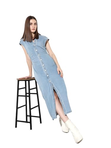 ONLY Women's Solid Bodycon Blue Dress