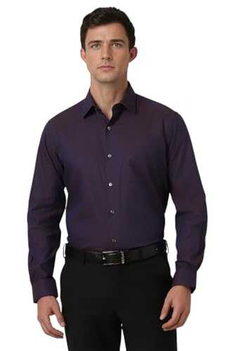 Van Heusen Men's Regular Fit Shirt (VHSFCCUB601458_Purple 44)