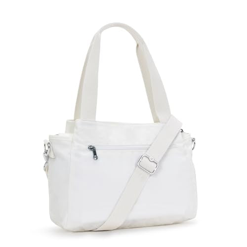 Kipling Womens Elysia Cross body, Pure Alabaster, 11.5''L x 9''H x 5''D, Kipling Women's Elysia Crossbody Bag, Lightweight, Multi-compartment Magnetic Snap Pockets, Shoulder Bag