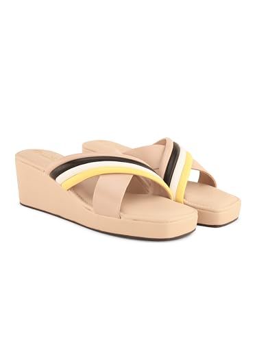 pelle albero Beige Wedges For Women (PA-AG-2301)