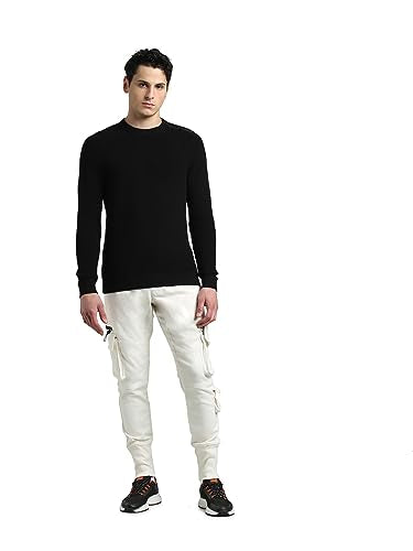 Jack & Jones Men's Cotton Slim Fit Crew Neck Sweater (12236210_Black_XL)