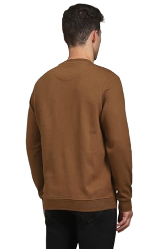 Louis Philippe Men Casual Brown Textured Sweatshirt