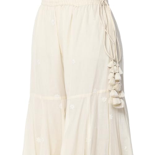 Biba Women Off White Cotton Straight Kurta Set_42