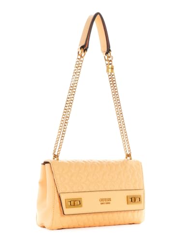 Guess Pale Peach Quilted Katey Flap Shoulder Bag