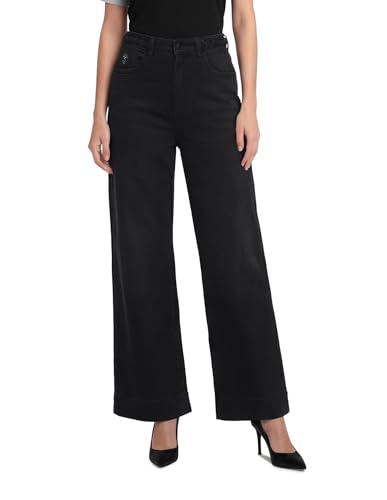 U.S. POLO ASSN. High Rise Wide Leg Fit Jeans Charcoal