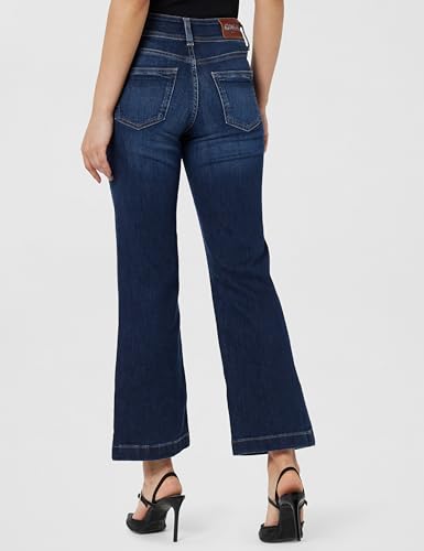 ONLY Women Washed Cotton Blend Flared Fit Mid Rise Blue Jeans