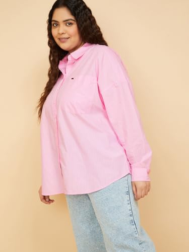 Max Women Striped Regular Fit Shirt (Pink_6XL)
