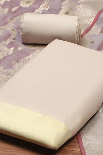 BIBA Women Mauve Chanderi Unstitched Suit Set_FREE SIZE