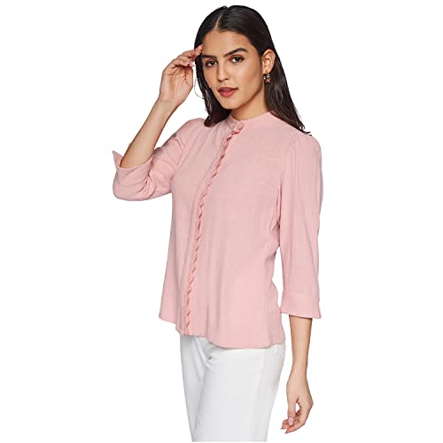 AND Women's Regular Shirt (SS22AS104TLR_Pink 18)