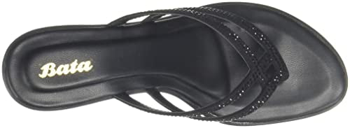 BATA Women Chappal Size UK10, Color Black