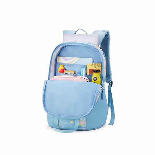 American Tourister Fleek | 32 Ltrs | 2 Compartments | Bottle Pocket | Ergonomic Padded Back Panel & Shoulder Straps | High School Backpack | 1 Year International Warranty | Greyish Blue