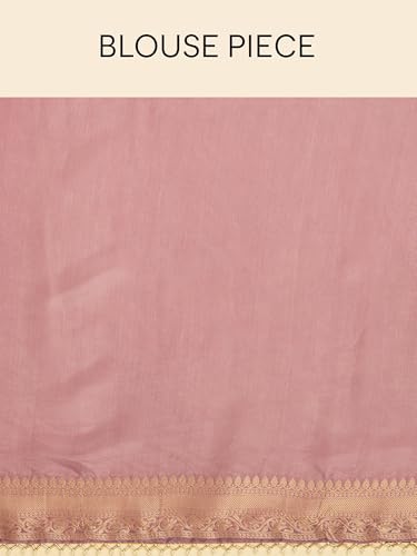 MOHEY Women's Georgette Paisley Pattern Pearl Border Saree(Purple)