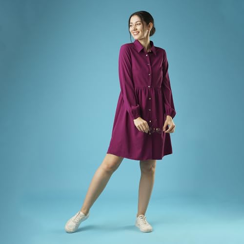 Globus Women Casual Dress (GS567333_Purple_L)