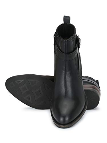 Delize Women mid Heel, Pointed Toe Ankle Boots (36, Black)