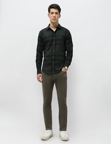 U.S.Polo ASSN. Men's Checkered Tailored Fit Shirt (USSHT2959_Olive
