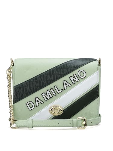 Da Milano Genuine Leather Green Sling Bag (01603) (Small)