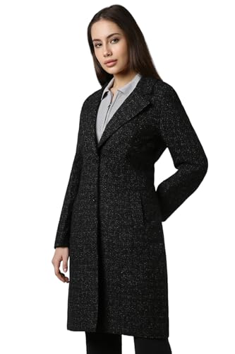 Van Heusen Women's A-Line Coat (VWJKURGFH61570_Black