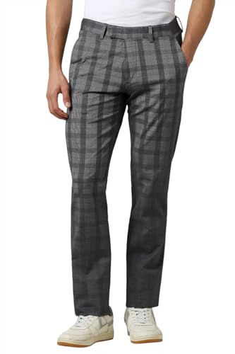Van Heusen Men Grey Check Trousers