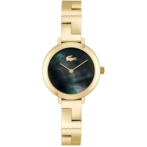 Lacoste Tivoli Qtz Basic Slim Black Mother of Pearl Round Dial Women's Watch|Stainless Steel Material|Multi Color Band - 2001375