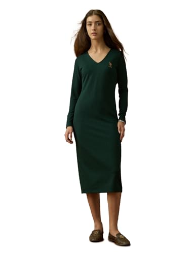 U.S. Polo ASSN. Women Ribbed Bodycon Dress (UWAW25DRS210_Green_XS)