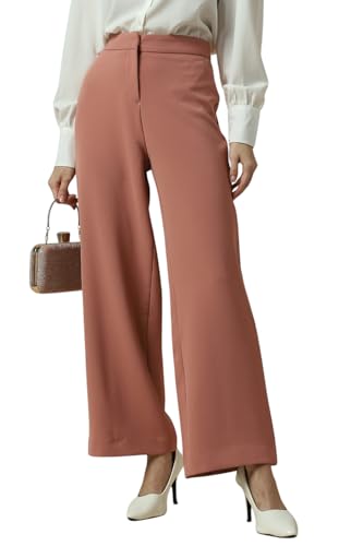 Allen Solly Women's Regular Casual Pants (AHTFWRGFF42646_Peach
