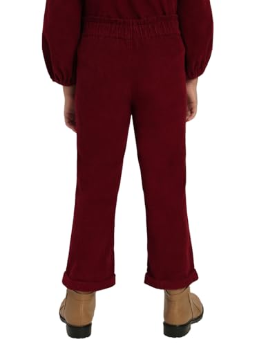 VERO MODA Girl Mid Rise Regular Fit Maroon Pants