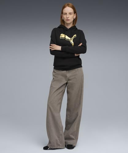 PUMA , Women, METALLIC Hoodie, Black-Metallic Gold, 2XL (68499651)