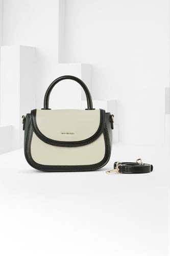 Van Heusen Women Satchel Bag |Smart & Stylish Bag | Crossbody Detachable Strap, Green