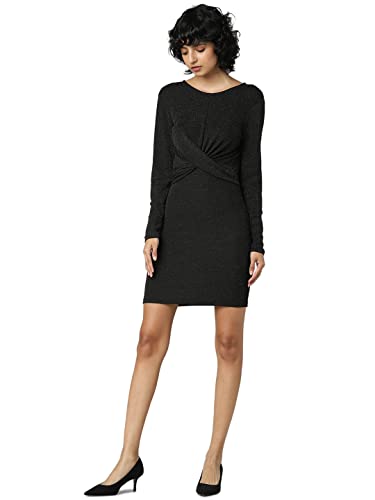 Only Women's Polyester Blend Bodycon Above The Knee Dress (231085101- Black_S)