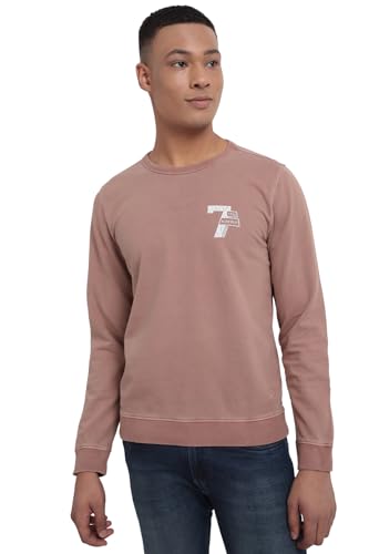 Allen Solly Men Pink Crew Neck Full Sleeves Casual Sweatshirt