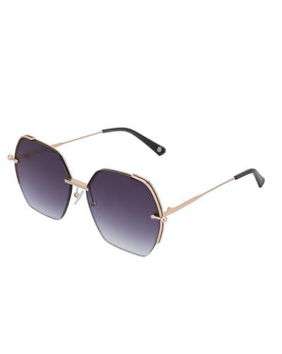 Carlton London Premium Rose Gold with Brown Toned & UV Protected Lens Oversized Sunglass for women