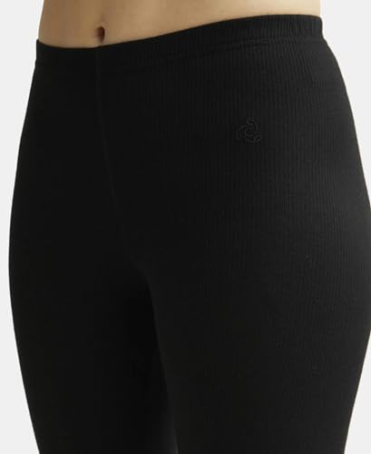 Jockey Women's Tailored Fit Cotton Leggings with Concealed Elastic Waistband (2520_Black_Large_Black_L)