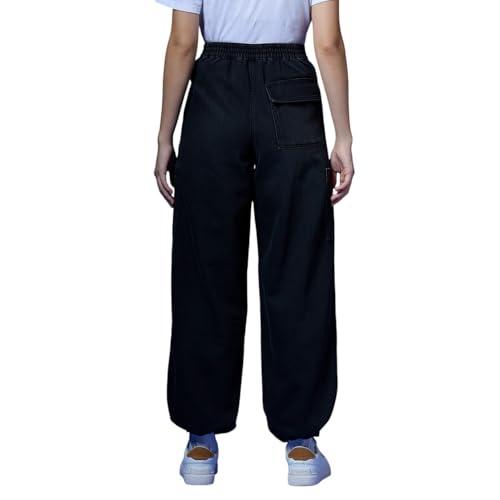 Black High Waist Balloon Leg Parachute Jeans