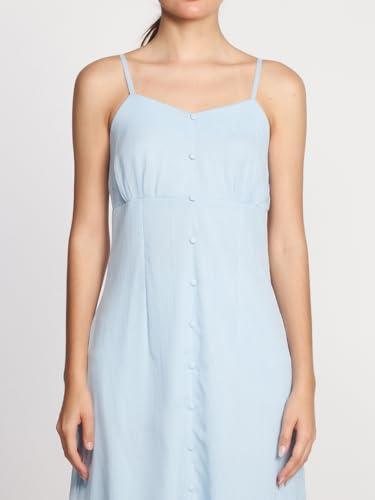 Zink London Women's Sky Blue Solid Empire Midi Dress