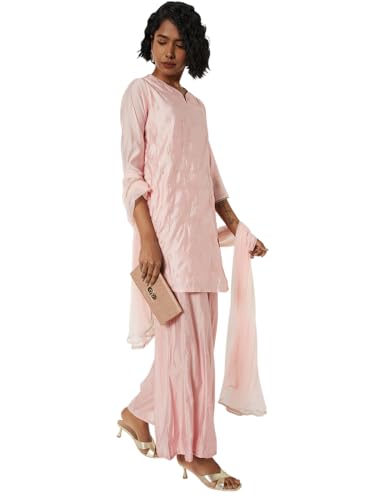 Max Women Embroidered Short Kurta Set(Pink_L)