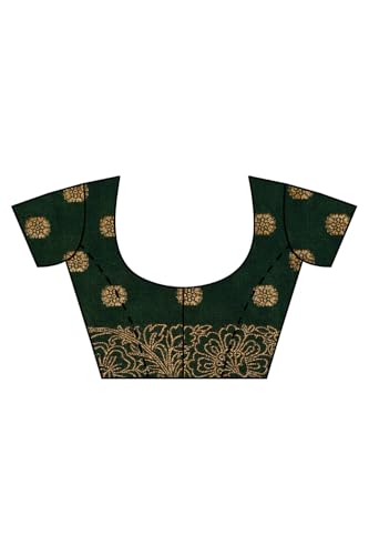 Taneira Dark Green Pure Viscose Woven Saree with Unstitched Blouse Piece (8909182563346 - Dark Green)