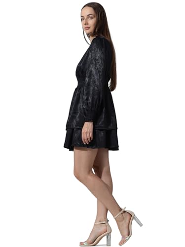 ONLY Women's Polyester A-Line Above The Knee Dress (15337322- Anthracite