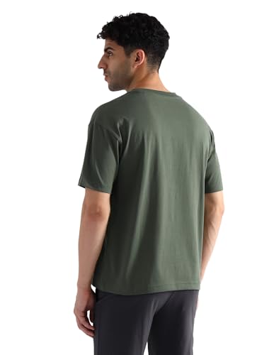 U.S. Polo ASSN. Men's Cotton Oversized Fit T-Shirt (OEE04-PL_Olive, Medium